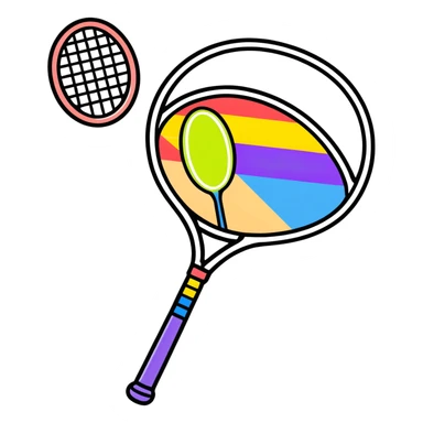 Pride flag and normal tennis racket  sticker