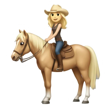 Blonde girl riding palomino horse sticker