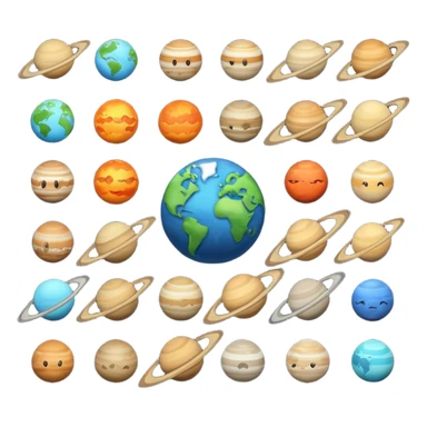 12 planets emojis I need a line for each planet mercury  sticker