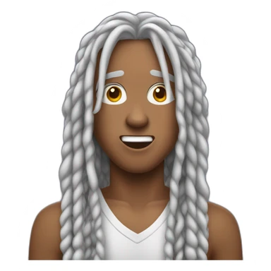 Astonished Justin Jefferson with long braids with teeth sticker