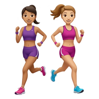 2 women jogging sticker