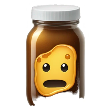 coffee grounds and honey liquid mix in a jar no wand sticker