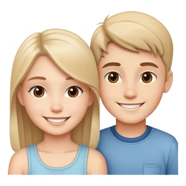 girl and boy smiling together sticker