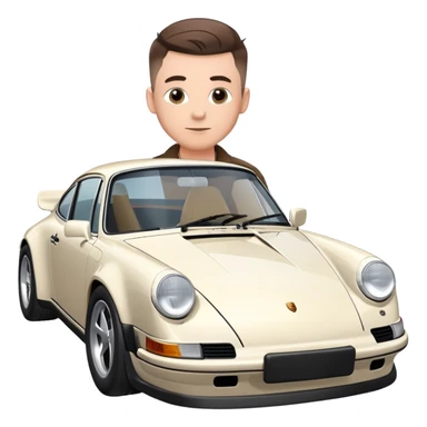 one entrepreneur with a mid fade hair style standing near his Porsche 911  sticker