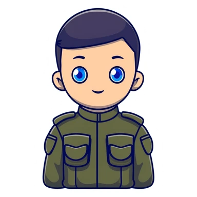 military boy with blue eyes sticker