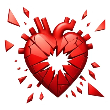 a heart broke into piesces sticker