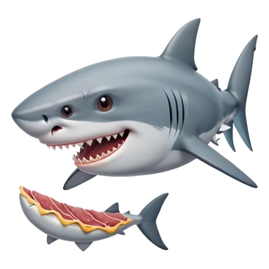 Shark eating meat  sticker