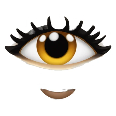 Girl with brown eyes, black hair, white skin, and lashes sticker