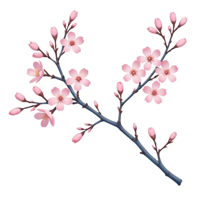 pastel sakura branch with a soft blue background sticker