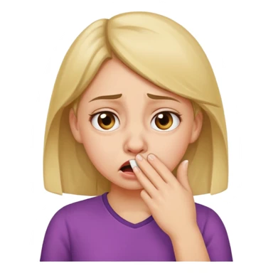 create a girl who is holding her nose because she is smelling something bad sticker