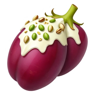 a red seedless grape covered in goat cheese rolled in pistachios drizzled with honey  sticker