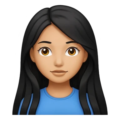 tan skin girl with long black hair sticker