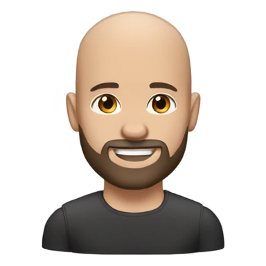 White girl brunette muscular black bald man with beard sticker
