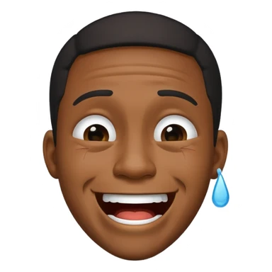 Blakc man laughing crying sticker