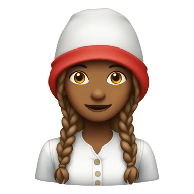 Girl in red wearing a bonnet sticker