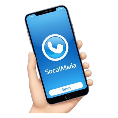 Ad on phone blue colors social media sticker