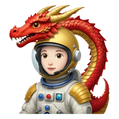 closed helmet astronaut riding dragon sticker