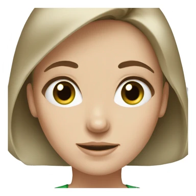 white girl with brown hair and green eyes sticker
