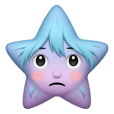 pastel emo black star with a sad face sticker