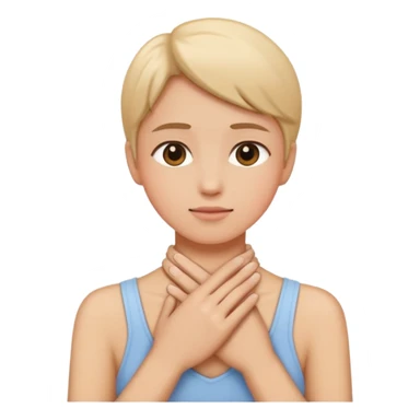 Person with hands around neck c sticker