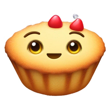 a Madeleine cake with drops of water around it sticker