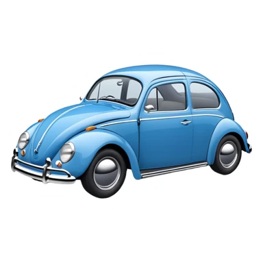 blue oval Fusca car side view sticker
