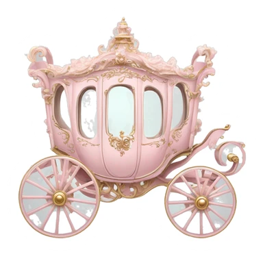 Rococo carriage pale pink sticker