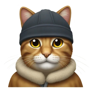 À cat wearing à ouchanka  sticker