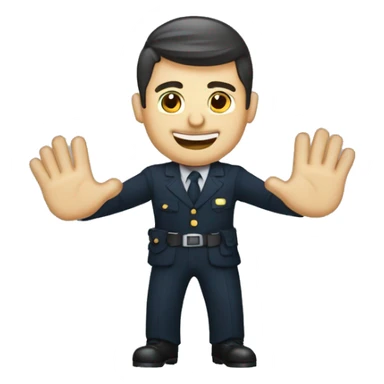 AGENTE DE SEGUROS APUNTANOD ARRIBA CON SUS MANOS sticker