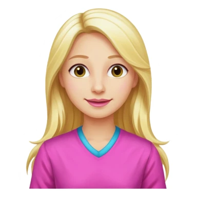 Illustrate Enid Sinclair with long blonde hair streaked with pink, colorful clothes & bright cheerful expression. sticker
