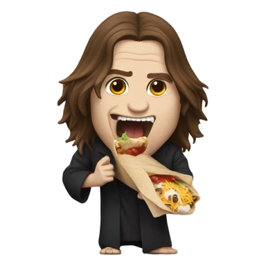 Ozzy osbourne eating a burrito  sticker
