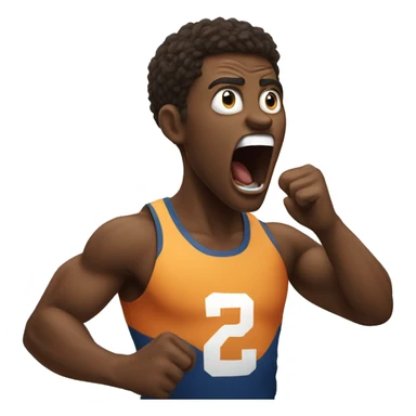 yelling athlete sticker