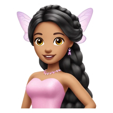 Barbie fairy princess cute girl black hair sticker