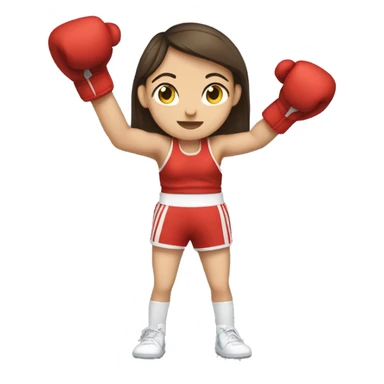 white brunette girl boxing sticker