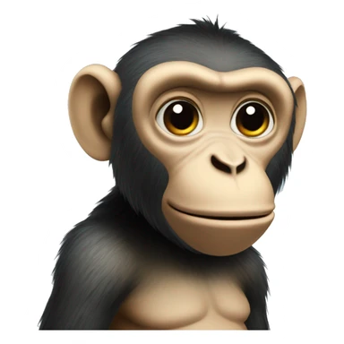 A monkey with his bottom half body as a fish  sticker