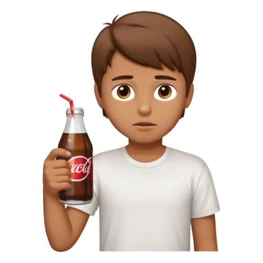 boy refusing a soda sticker