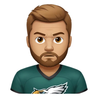 Angry eagles fan male with short light brown hair and beard sticker