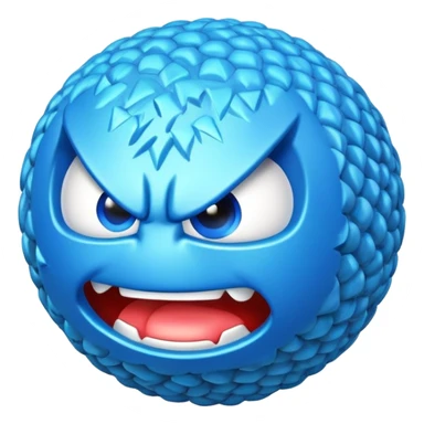 Angry blue tack sticker