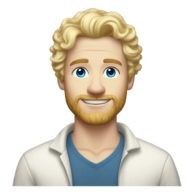 full body light curl blonde 30yo man blue eyed pale skin sticker