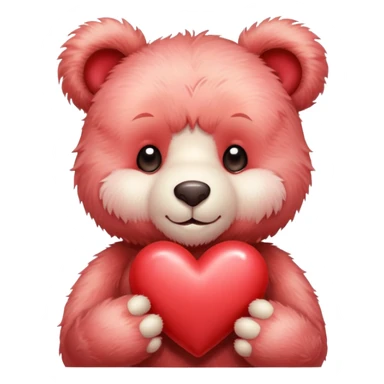light red cute teddy bear sending hearts and love sticker