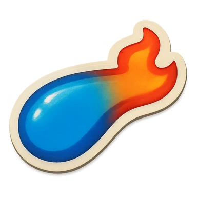 fire streak emoji with minimal flame, blue and orange gradient, stylized and modern, inspired by reference image sticker