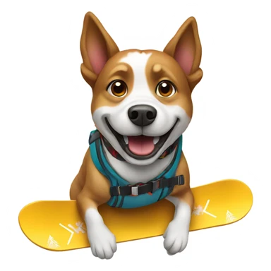 Snowboarding dog sticker