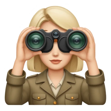  hands holding  binoculars sticker