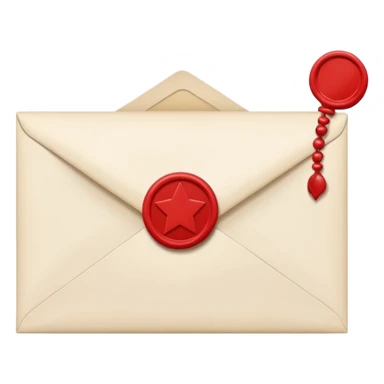 closed envelope with asterisks in the upper right corner sticker
