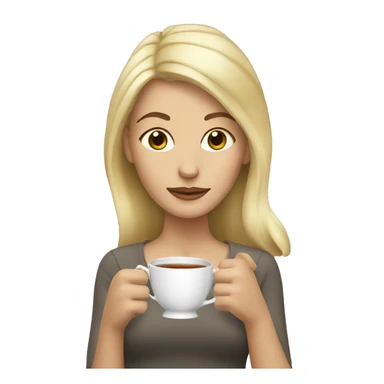 Blonde woman with tea sticker