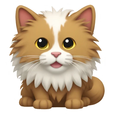 fluffy craft with a paper cat sticker