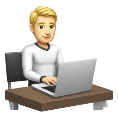 white male cybersportsman with laptop sticker