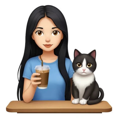 A strong, blossoming girl.
She has long black hair and fair to olive skin.
She dresses casually.
She loves cats, sports, and iced black coffee. sticker