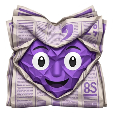 newspaper white and purple sticker