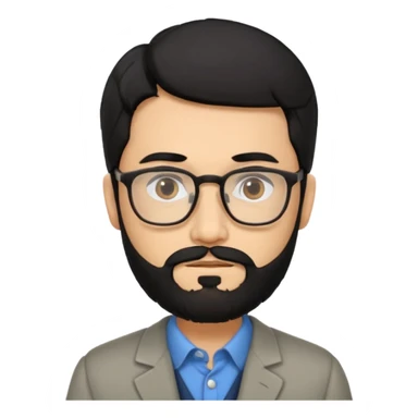 Professor in the la casa de papel TV show, black hair with beard sticker